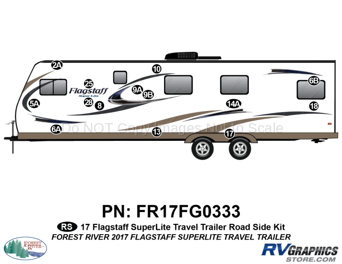 14 Piece 2017 Flagstaff SuperLite Travel Trailer Roadside Graphics Kit