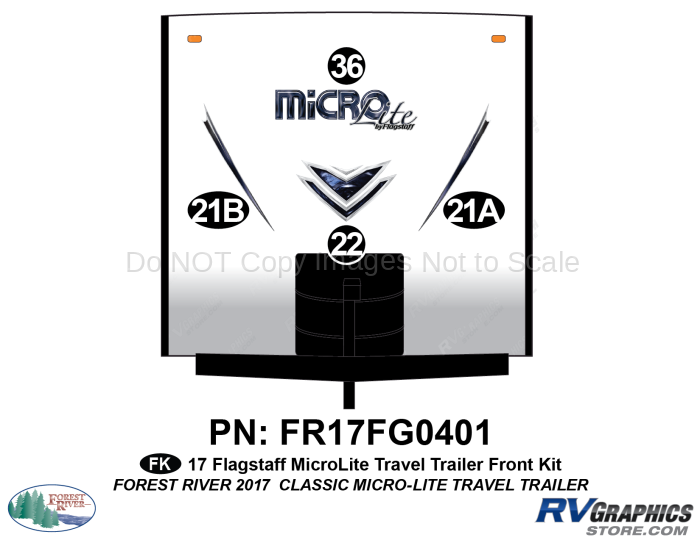 4 Piece 2017 Flagstaff MicroLite Travel Trailer Front Graphics Kit