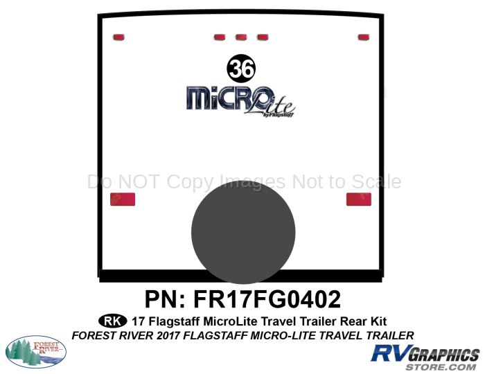 1 Piece 2017 Flagstaff MicroLite Travel Trailer Rear Graphics Kit