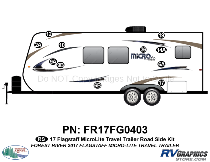 11 Piece 2017 Flagstaff MicroLite Travel Trailer Roadside Graphics Kit