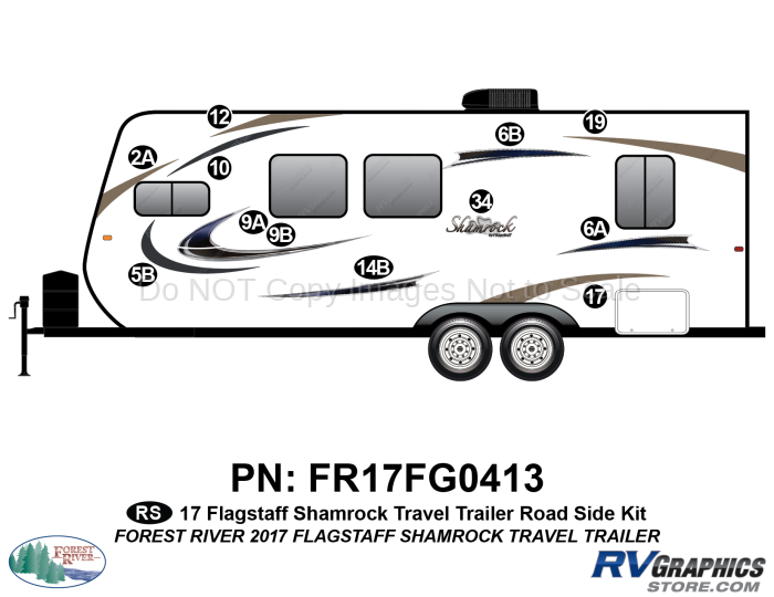 12 Piece 2017 Flagstaff Shamrock Travel Trailer Roadside Graphics Kit