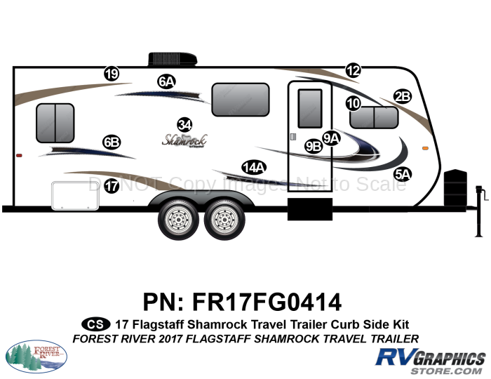 12 Piece 2017 Flagstaff Shamrock Travel Trailer Curbside Graphics Kit