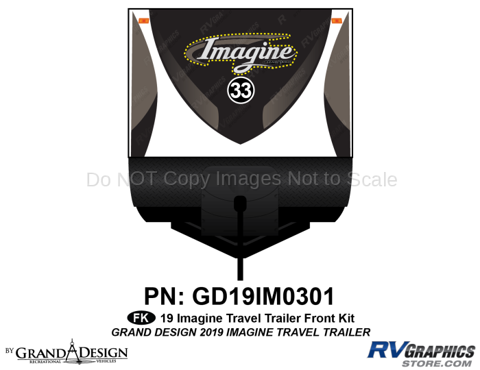 1 Piece 2019 Imagine Long Travel Trailer Front Graphics Kit