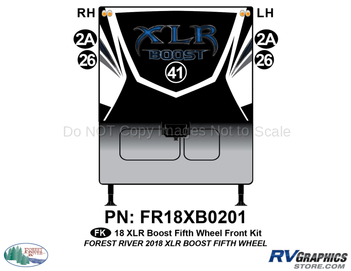5 Piece 2018 XLR Boost Fifth Wheel Front Graphics Kit