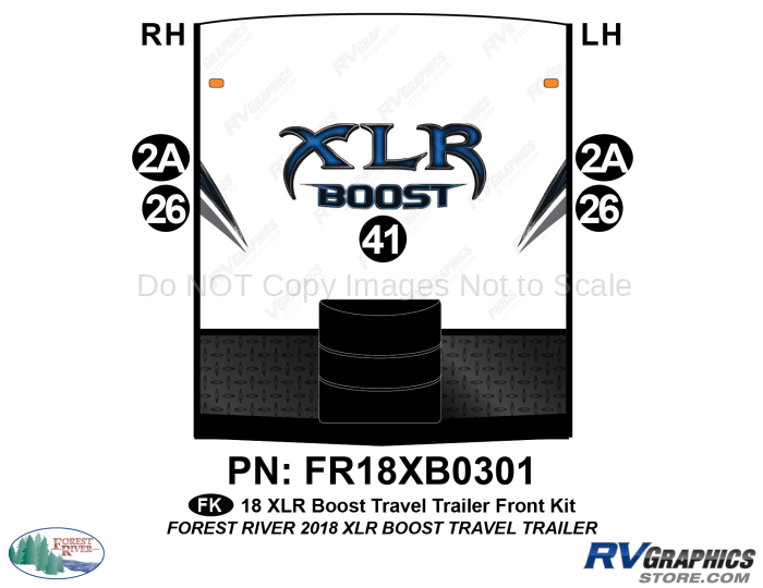 5 Piece 2018 XLR Boost Travel Trailer Front Graphics Kit