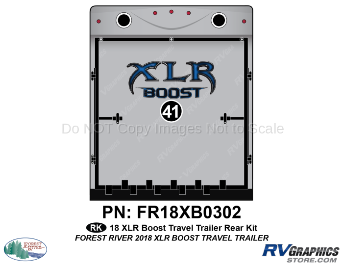 1 Piece 2018 XLR Boost Travel Trailer Rear Graphics Kit