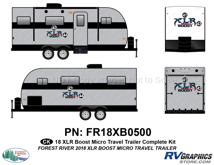 8 Piece 2018 XLR Boost Micro Travel Trailer Complete Graphics Kit