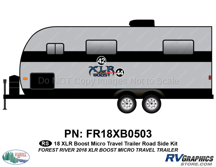 2 Piece 2018 XLR Boost Micro Travel Trailer Roadside Graphics Kit