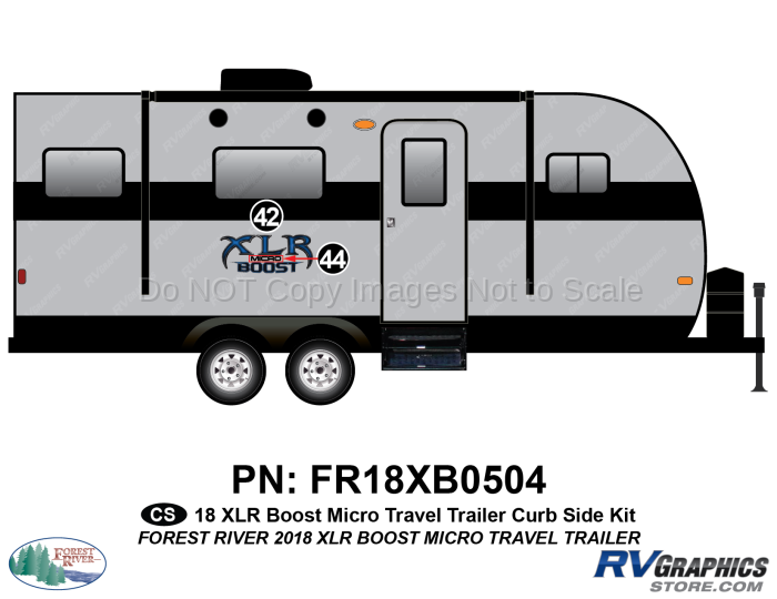 2 Piece 2018 XLR Boost Micro Travel Trailer Curbside Graphics Kit