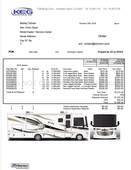 9 Piece 18 Alante Graphics qt