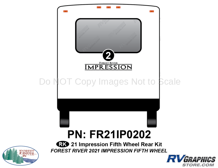 1 Piece 2021 Impression Fifth Wheel Rear Graphics Kit