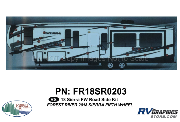27 Piece 2018 Sierra Fifth Wheel Roadside Graphics Kit