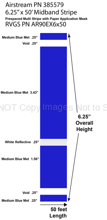6.25" x 50' Excella Midband Stripe