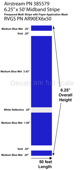6.25" x 50' Excella Midband Stripe