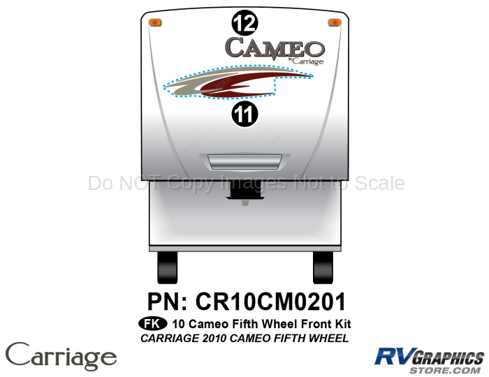 2 Piece 2010 Cameo Fifth Wheel Front RV Graphics Kit