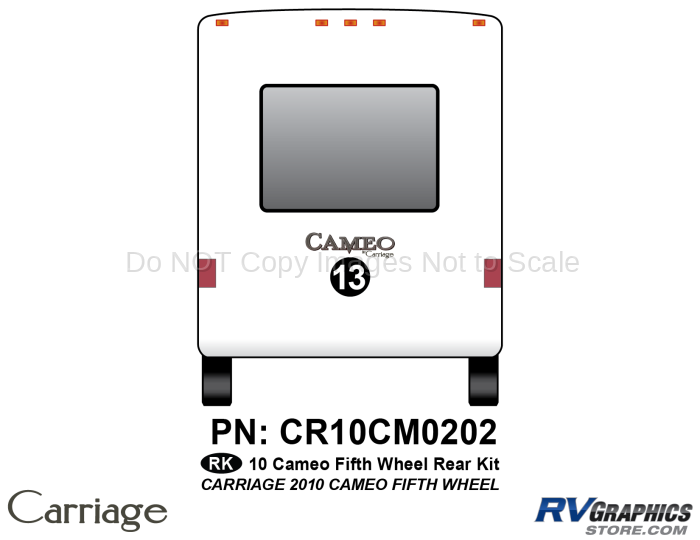 1 Piece 2010 Cameo Fifth Wheel Rear RV Graphics Kit