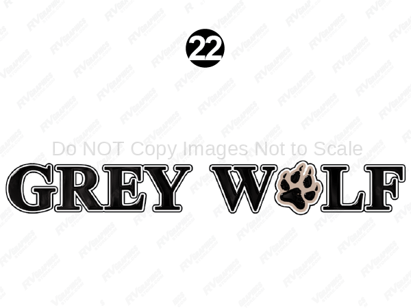 Side-Rear Grey Wolf Logo