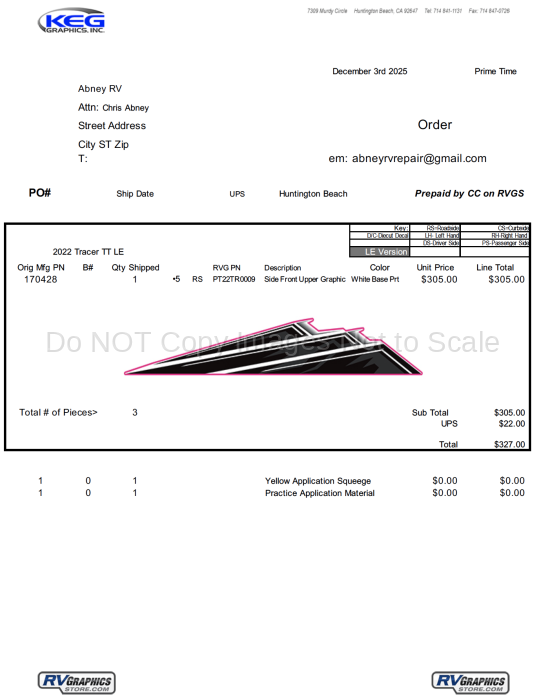 1 Piece 2022 Tracer qt