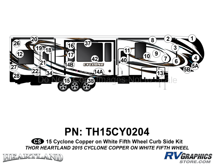 32 Piece 2014 Cyclone FW Curbside Graphics Kit Copper White Version