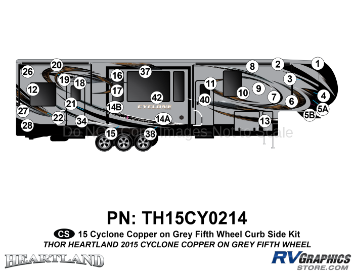 32 Piece 2014 Cyclone FW Curbside Graphics Kit Copper Gray Version