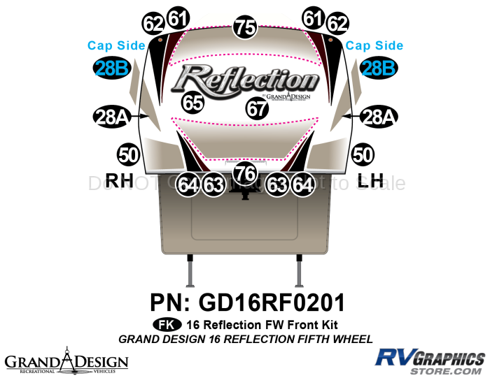 18 Piece 2016 Reflection FW Front Graphics Kit