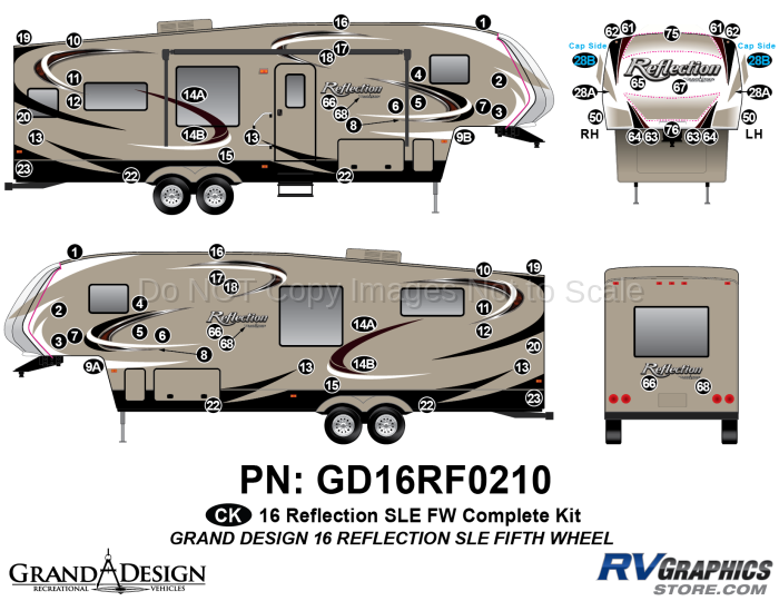 74 Piece 2016 Reflection SLE FW Complete Graphics Kit