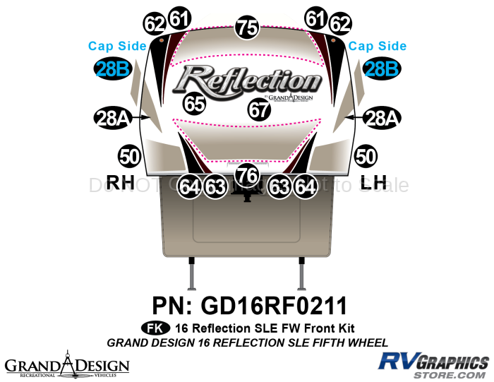 18 Piece 2016 Reflection SLE FW Front Graphics Kit