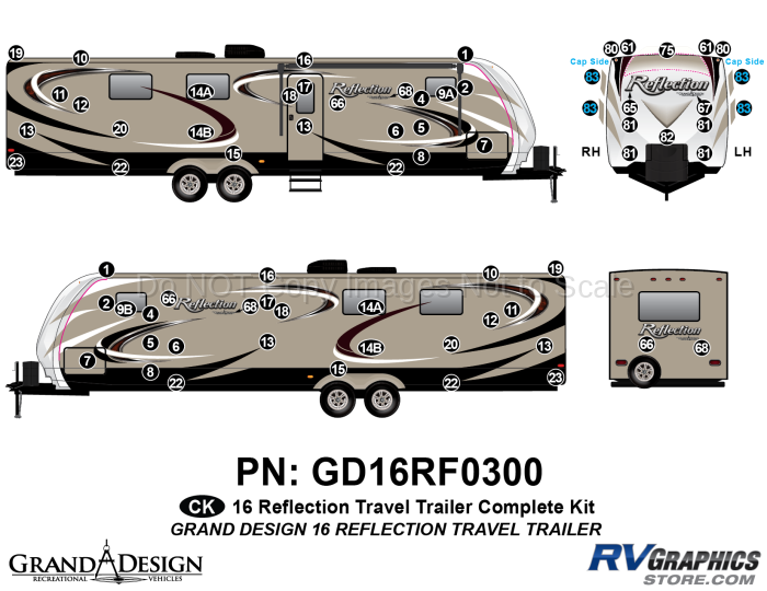 70 Piece 2016 Reflection TT Complete Graphics Kit