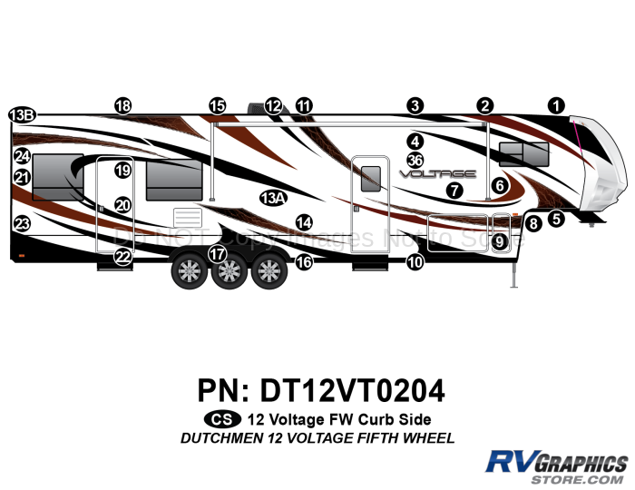 26 Piece 2012 Voltage FW Curbside Graphics Kit