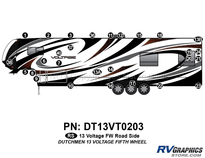 28 Piece 2013 Voltage FW Roadside Graphics Kit