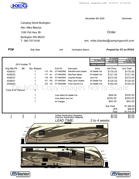 5 Piece 2013 Kdiak qt CW Bur MB