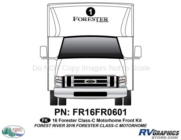 1 Piece 2016 Forester Motorhome Front Graphics Kit