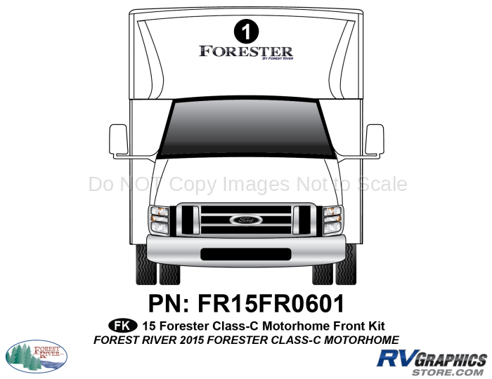 1 Piece 2013 Forester Motorhome Front Graphics Kit