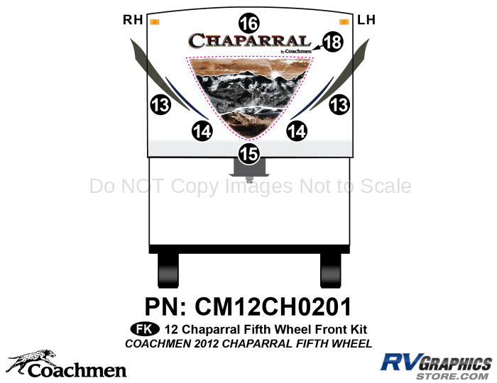 7 Piece 2012 Chaparral Fifth Wheel Front Graphics Kit