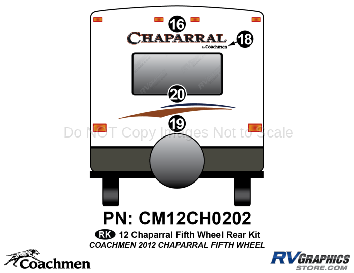 4 Piece 2012 Chaparral Fifth Wheel Rear Graphics Kit
