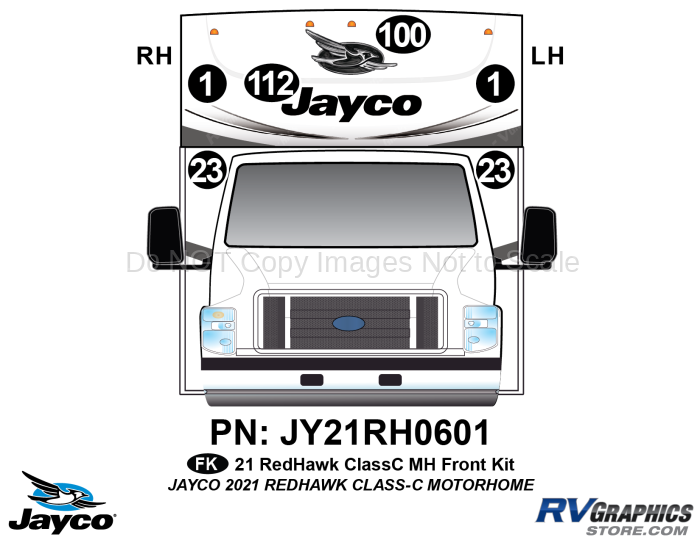 6 Piece 2021 Redhawk Motorhome Front Graphics Kit