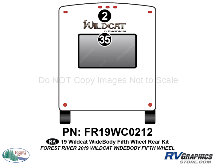 2 Piece 2019 Wildcat Widebody Fifth Wheel Rear Graphics Kit