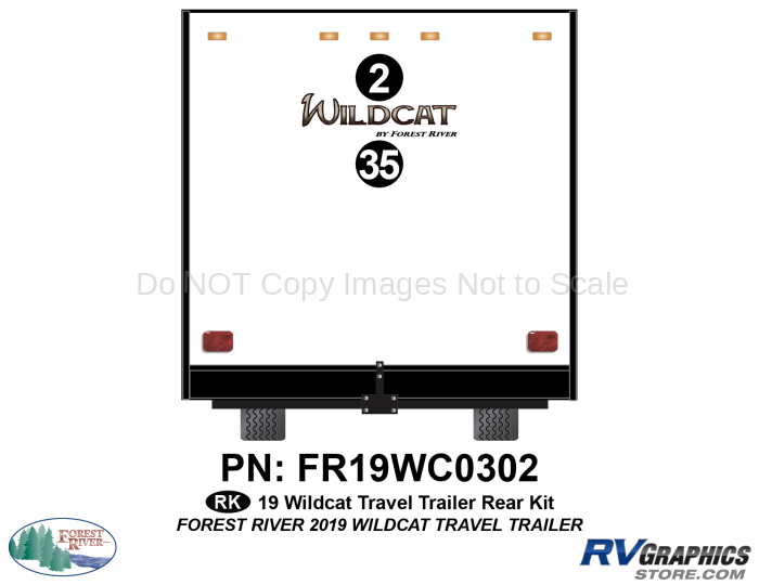 2 Piece 2019 Wildcat Hi Pro Fifth Wheel Rear Graphics Kit