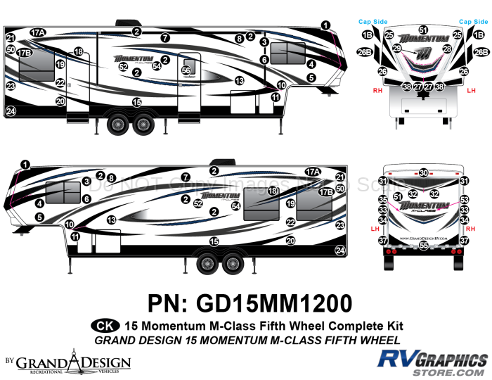 85 Piece 2015 Momentum FW Complete Graphics Kit