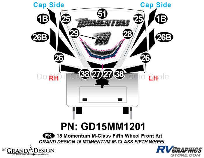 15 Piece 2015 Momentum FW Front Graphics Kit