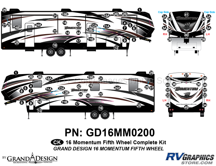 88 Piece 2016 Momentum FW Complete Graphics Kit