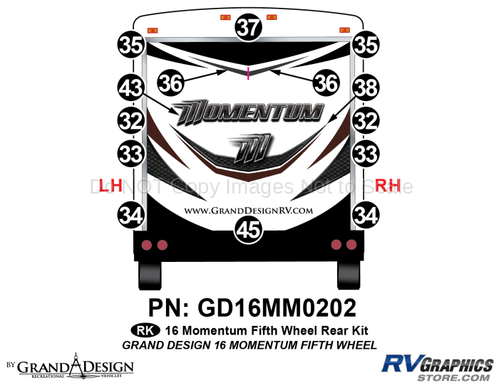 14 Piece 2016 Momentum FW Rear Graphics Kit