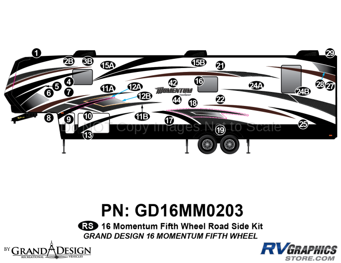 33 Piece 2016 Momentum FW Roadside Graphics Kit