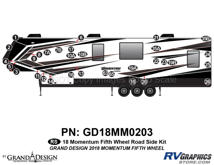 32 Piece 2018 Momentum Fifth Wheel Roadside Graphics Kit