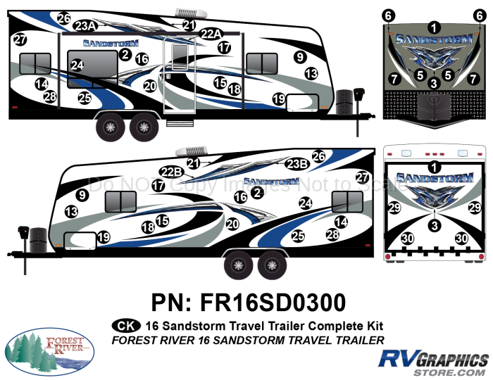 52 Piece 2016 Sandstorm TT Complete Graphics Kit