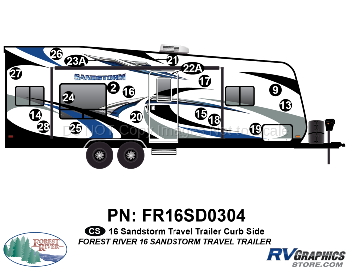 19 Piece 2016 Sandstorm TT Curbside Graphics Kit