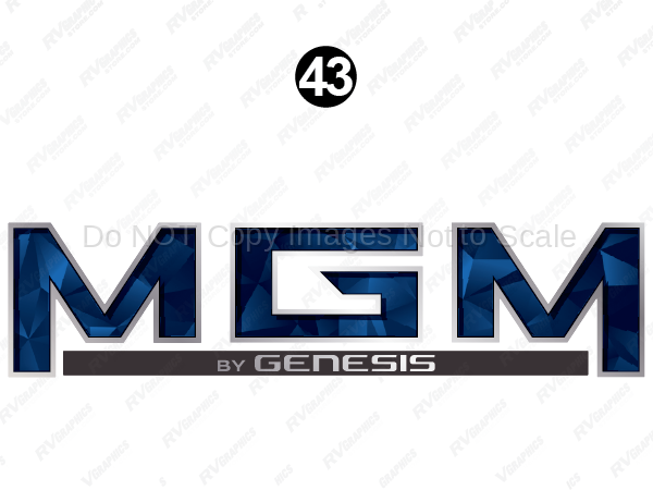 GN21MG0086 Front-Rear MGM Flat Chrome Logo with Clear UV Laminate