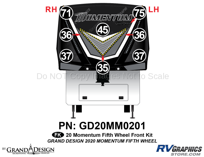 8 Piece 2020 Momentum Fifth Wheel Front Graphics Kit