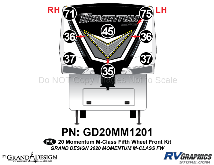 8 Piece 2020 Momentum M-Class Fifth Wheel Front Graphics Kit