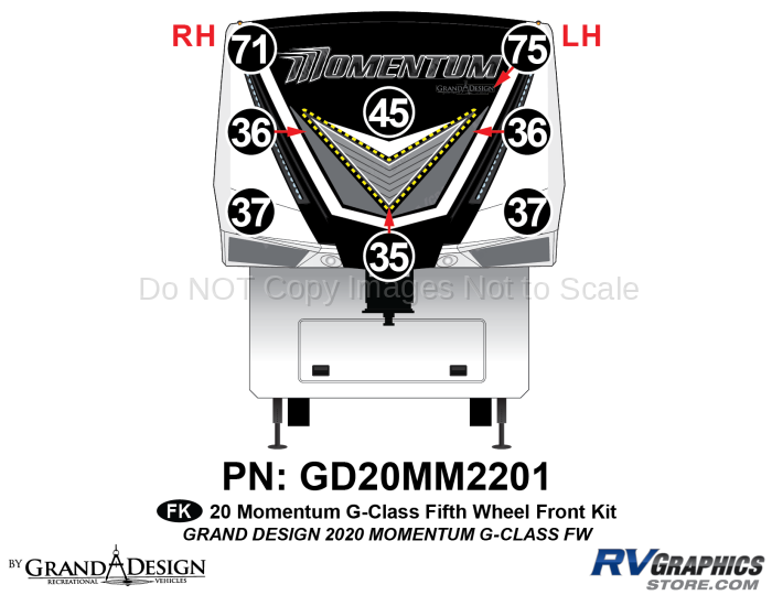 8 Piece 2020 Momentum G-Class Fifth Wheel Front Graphics Kit